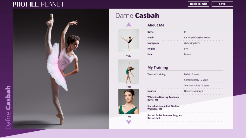 Dancer Profile Look